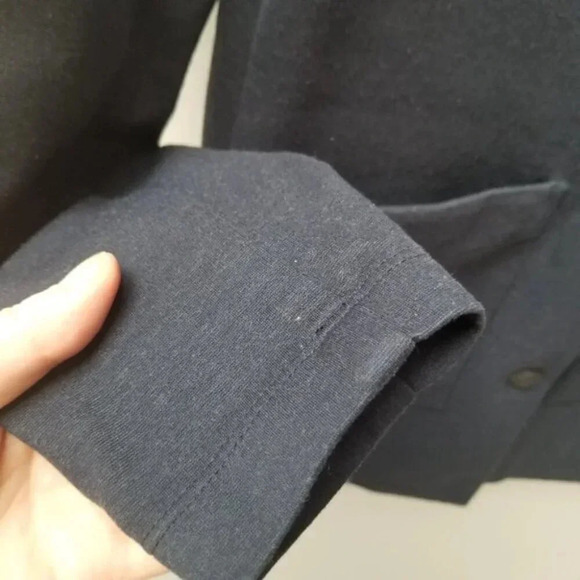 Kit and Ace Collarless Stretch Button Front Traveler Jacket Navy  S - Picture 7 of 13